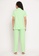 Clovia green Clovia Aquarius Print Button Me Up Shirt & Pyjama Set in Mint Green - 100% Cotton 2A34CAAD3A14F2GS_4
