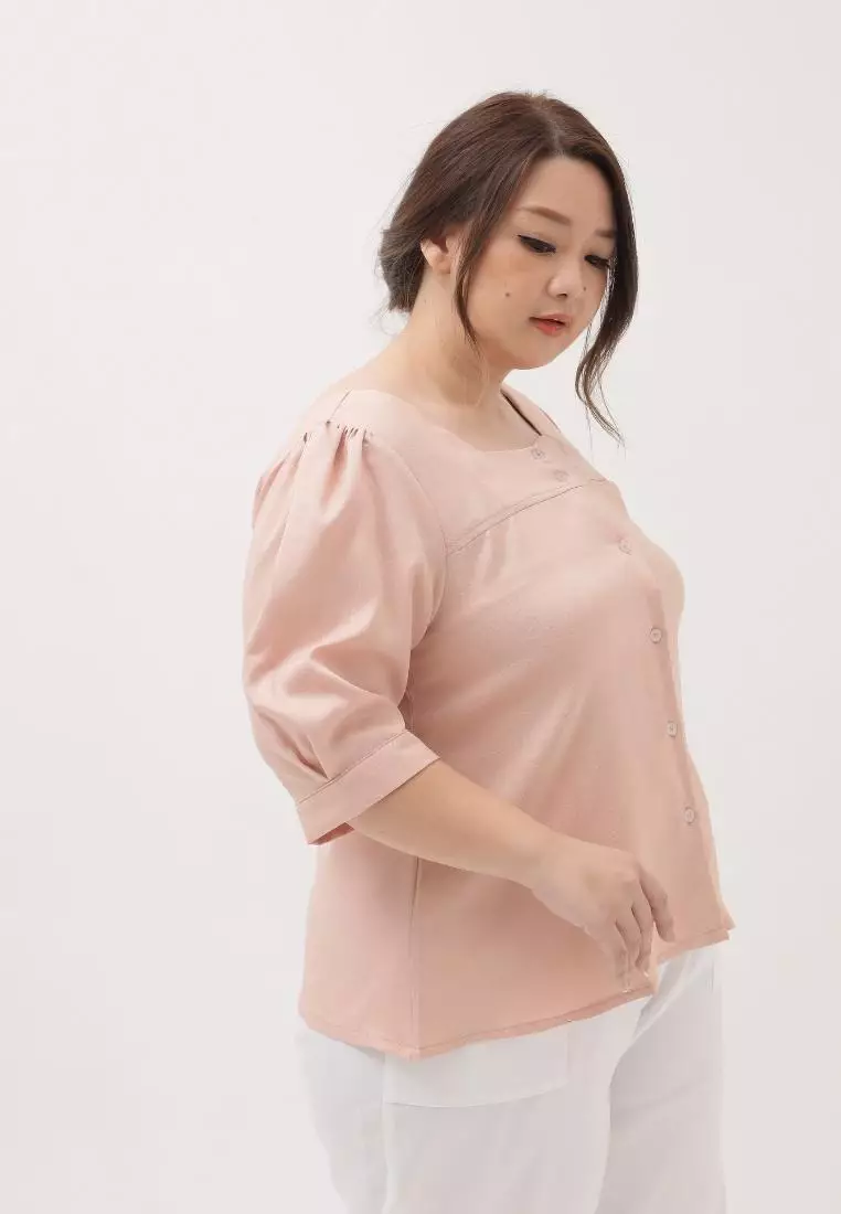 Plus Size Blouse Aubree Dusty Rose