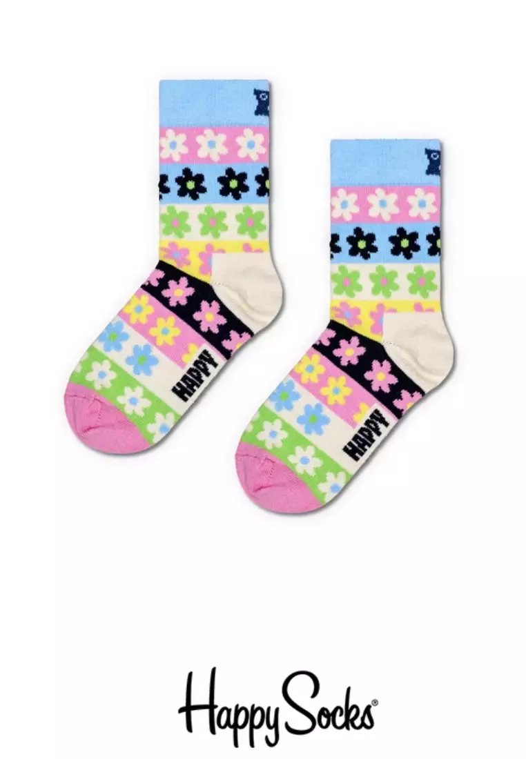 Flower Stripes Kids Socks