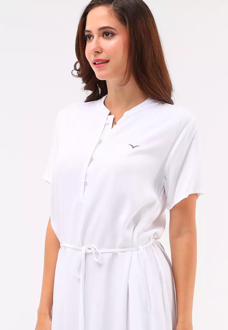 Woven Plain S.Twill Rayon Short Sleeve Dress