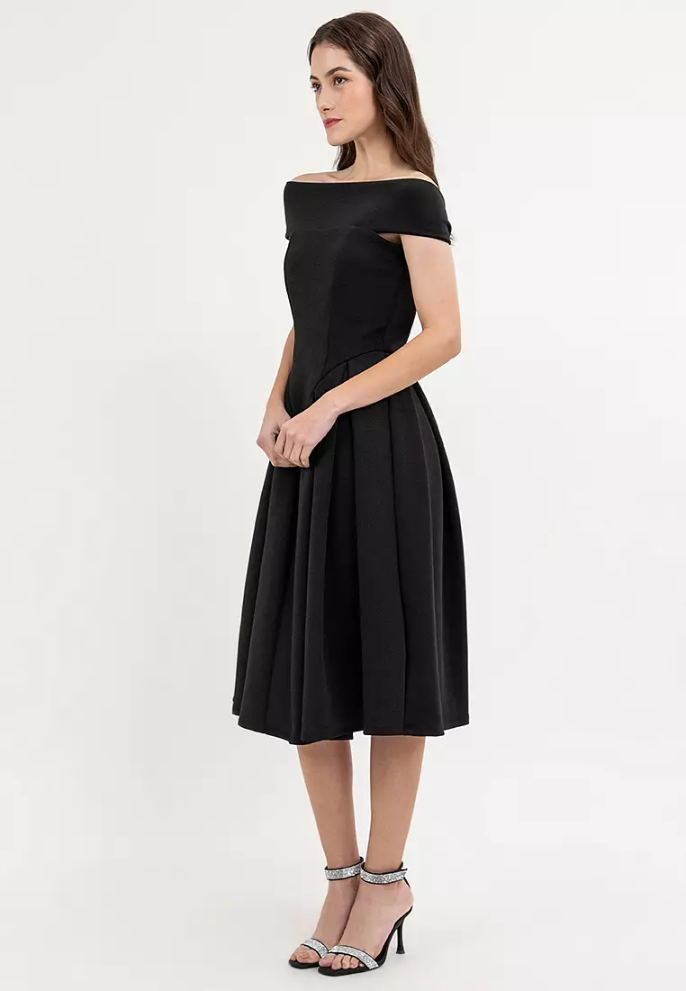 Reverie Off Shoulder Midi Dress