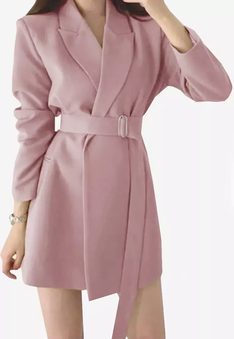 VANSA Simple Belted Blazer  VCW-C803