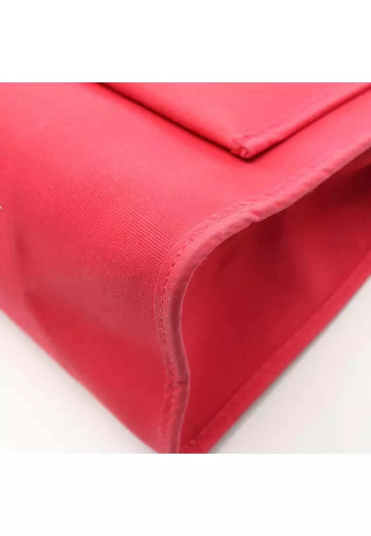 Pre-Loved Hermès herBag Zip PM rose extreme Handbag Toile Officier vache hunter Pink purple black silver hardware 2WAY A stamp