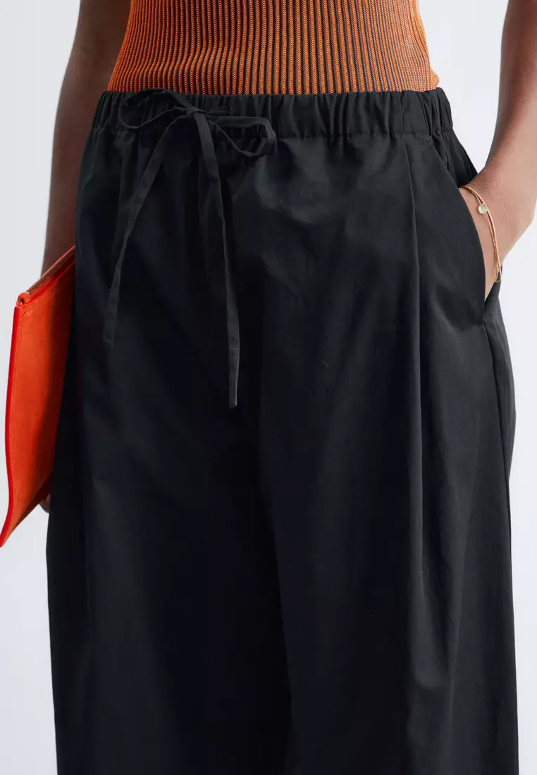 Cotton Twill Drawstring Trousers