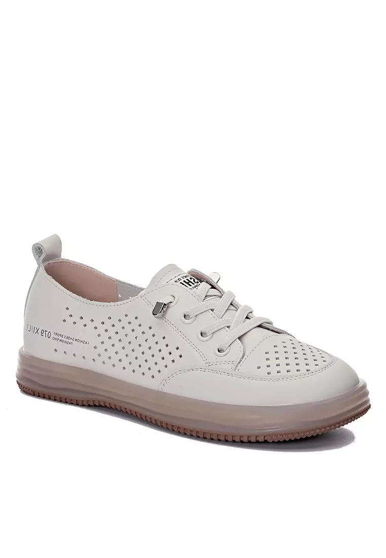 Hollowed Casual Leather Sneakers BS2170