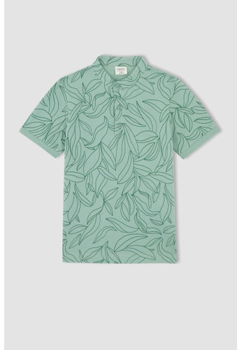 DeFacto green Short Sleeve Cotton Polo T-Shirt 386D0KAD527F57GS_1