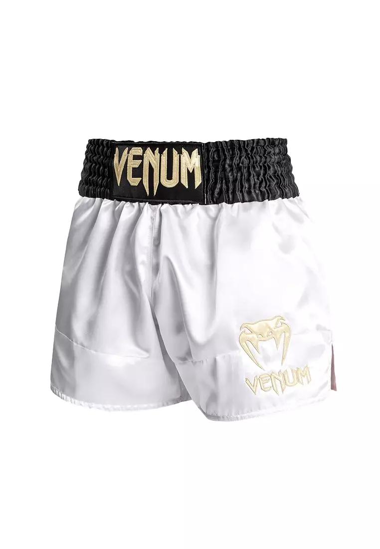 Venum Classic Muay Thai Short - White/Gold/Black