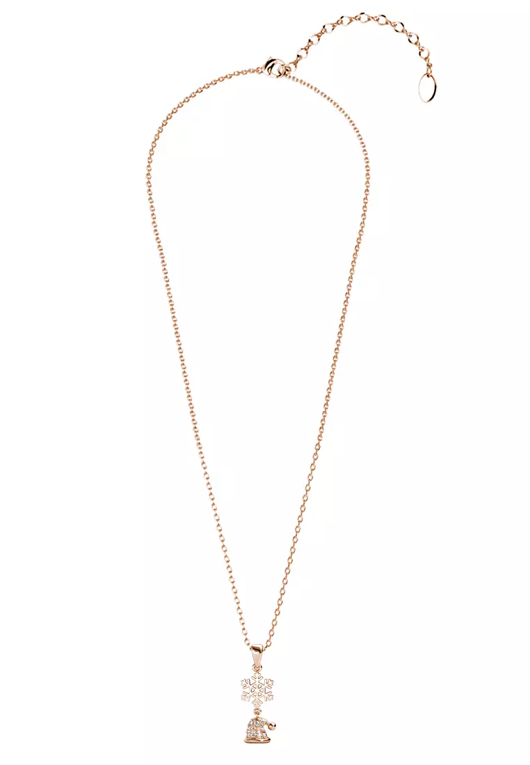 Snowy Santa Pendant RG - Kalung Crystal by Her Jewellery
