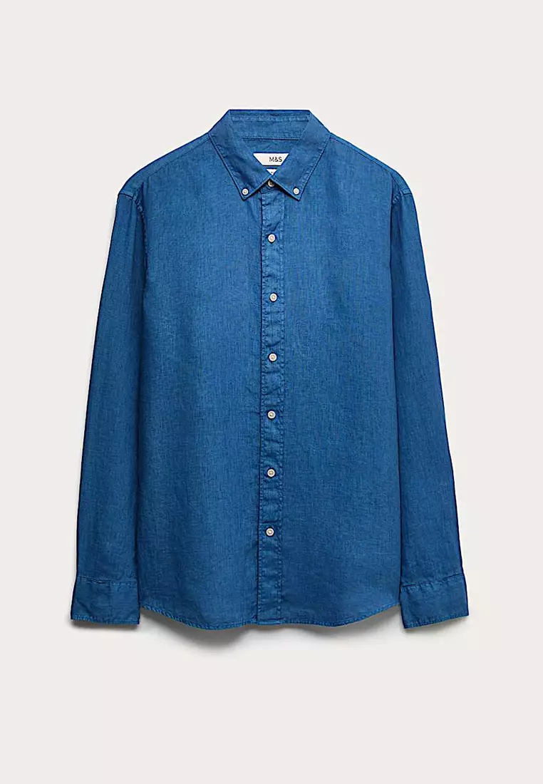 Pure Linen Garment Dye Shirt