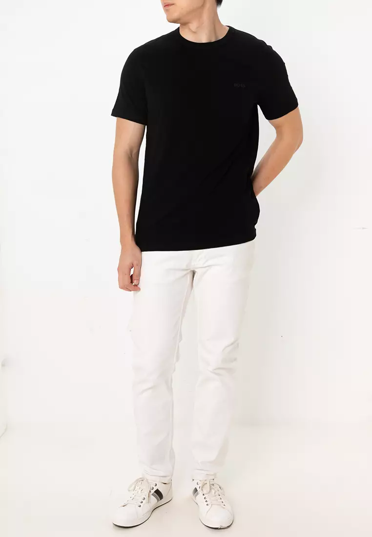 Logo Slub Cotton T-Shirt - BOSS Orange