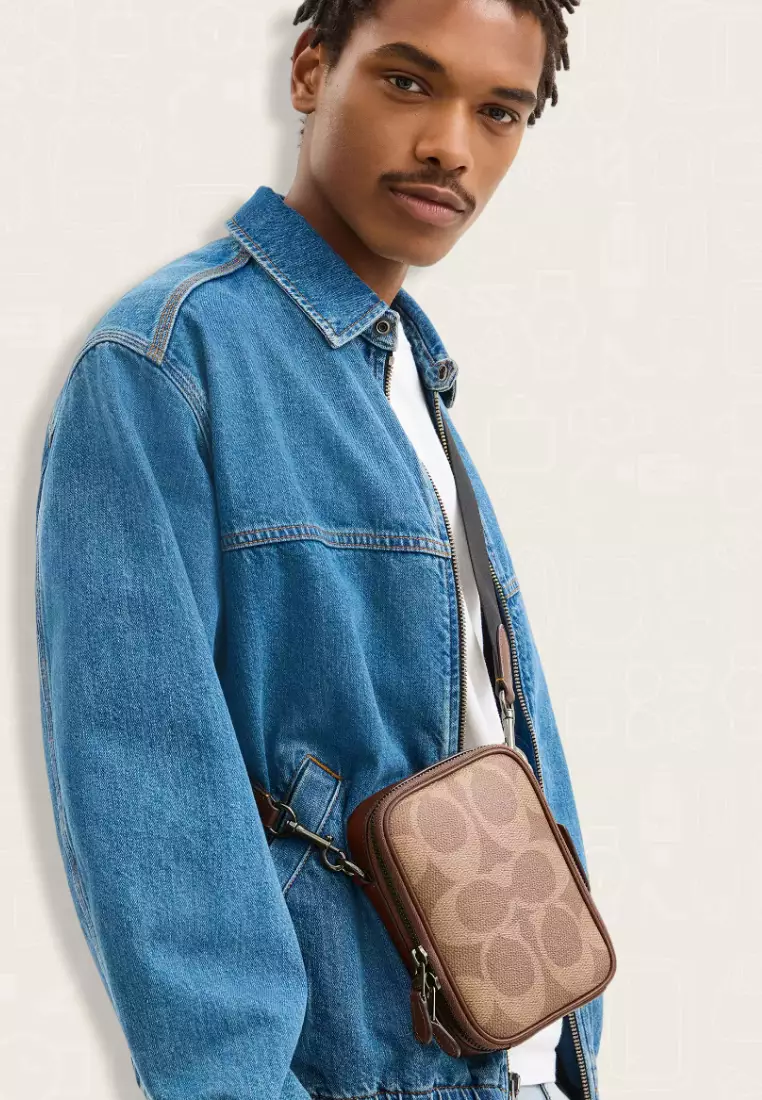 Coach Stanton Crossbody Bag In Signature Canvas Vintage Brown