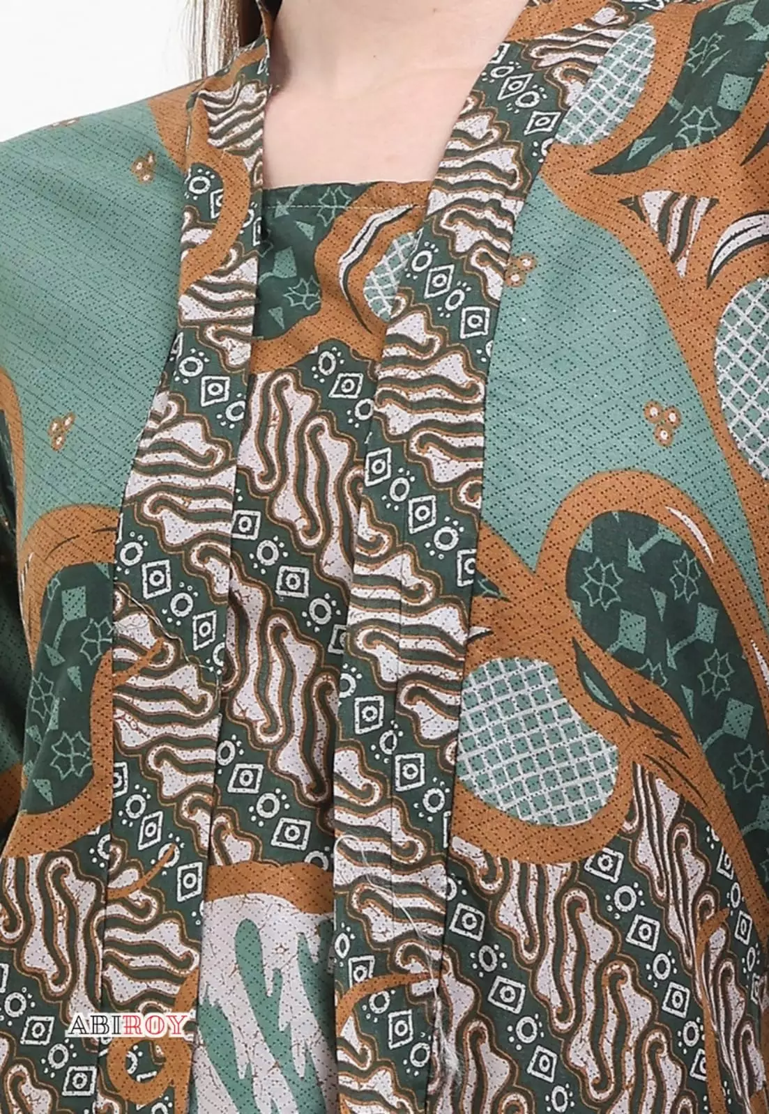 Blouse Batik Andaru Hijau Premium Slimfit Elegant NLN