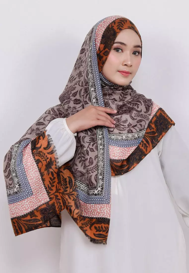 Diora Cotton Viscose Pashmina Hijab Brown