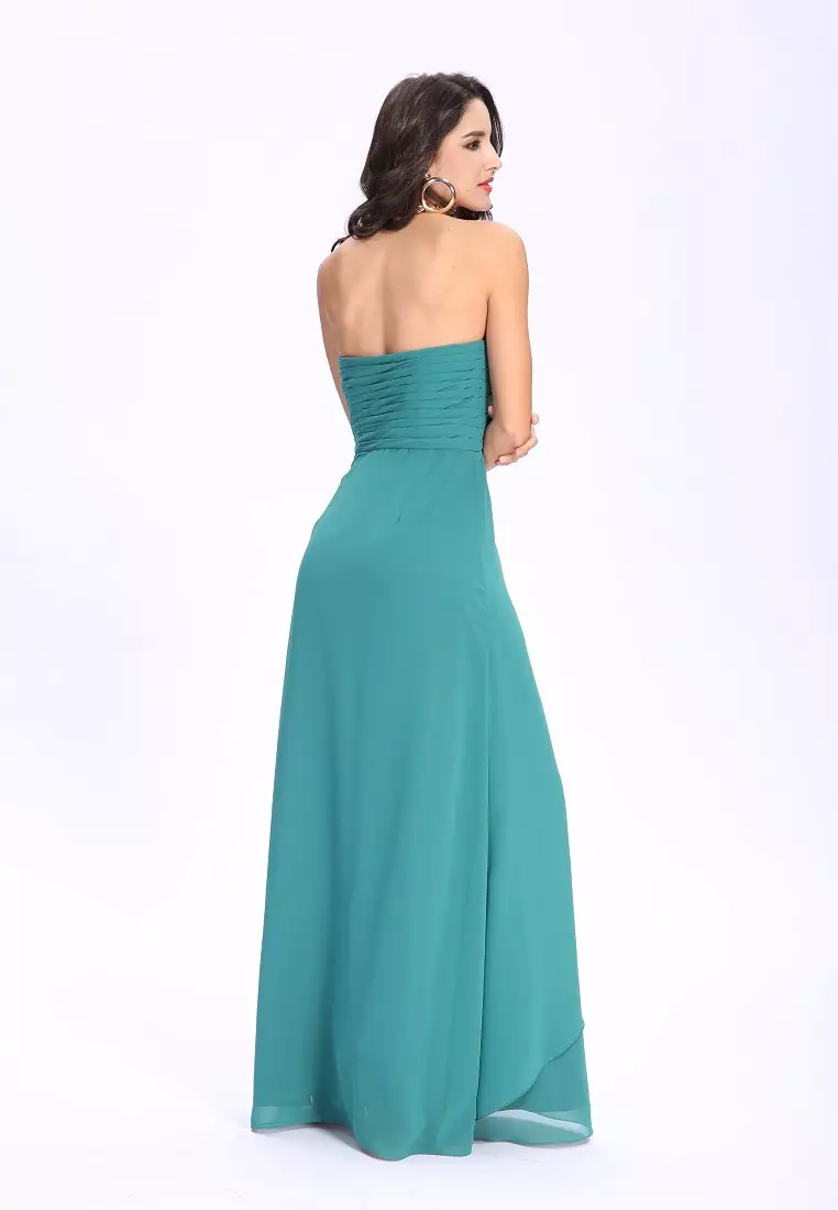 優雅的風格雪紡晚禮服