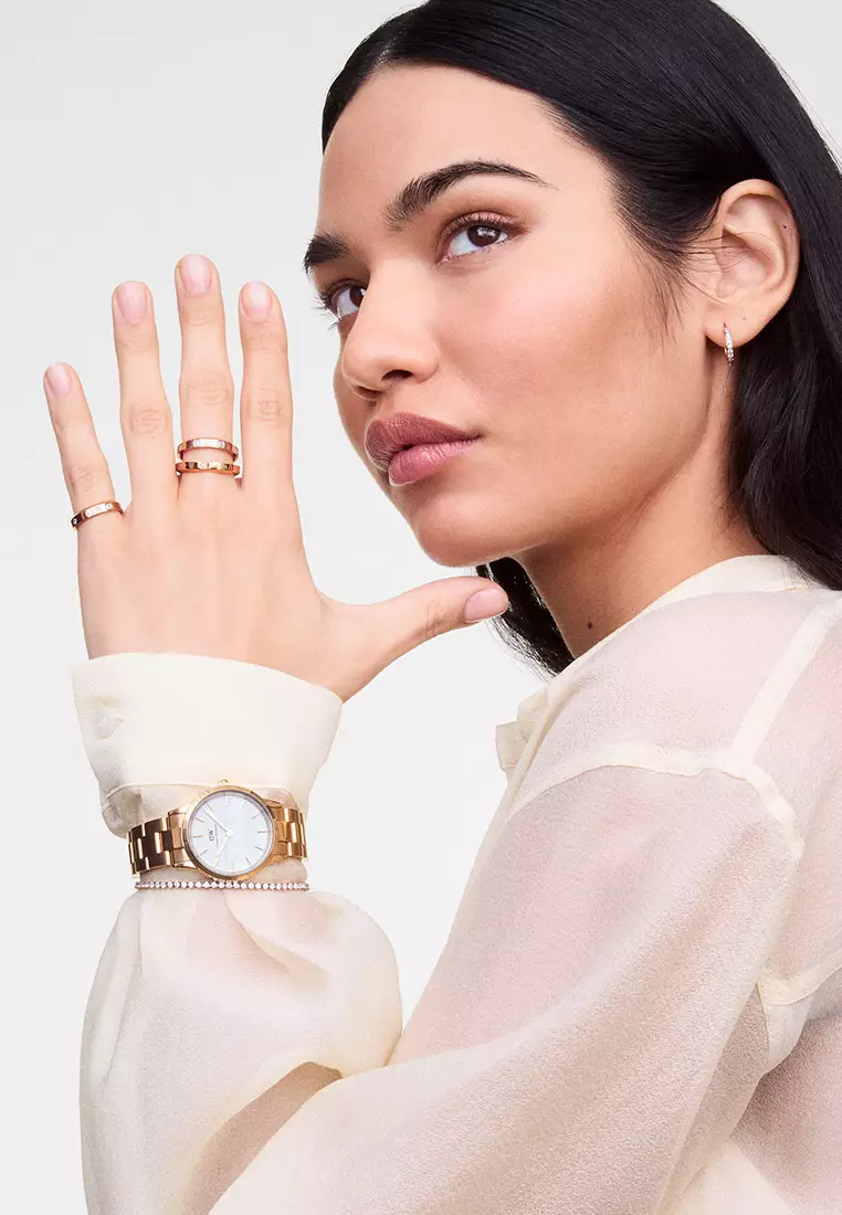 Classic Lumine 4.0mm Ring Rose Gold Unisex Ring for women and men stainless steel crystal Ring DW Official Authentic Original Cincin perempuan lelaki DW