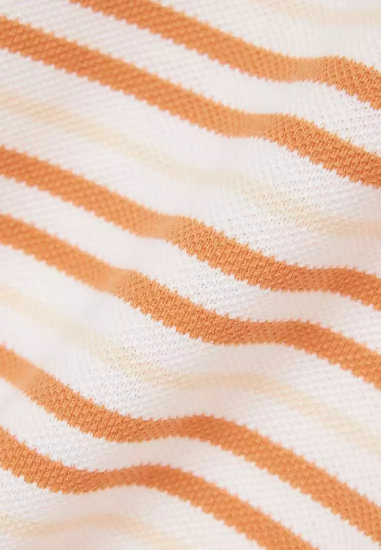 Classic Fit Striped Petit Piqué Polo Shirt