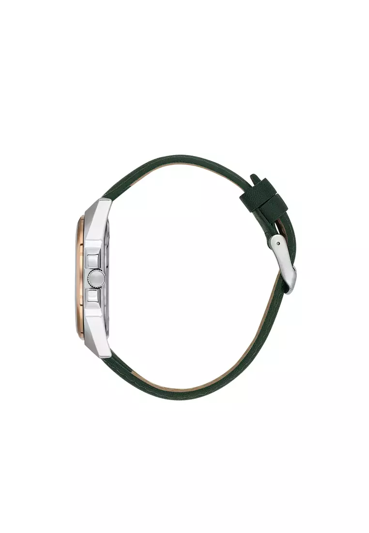 Premium Men Analog Watch DK.1.13752-4 Dark Green Genuine Leather Strap