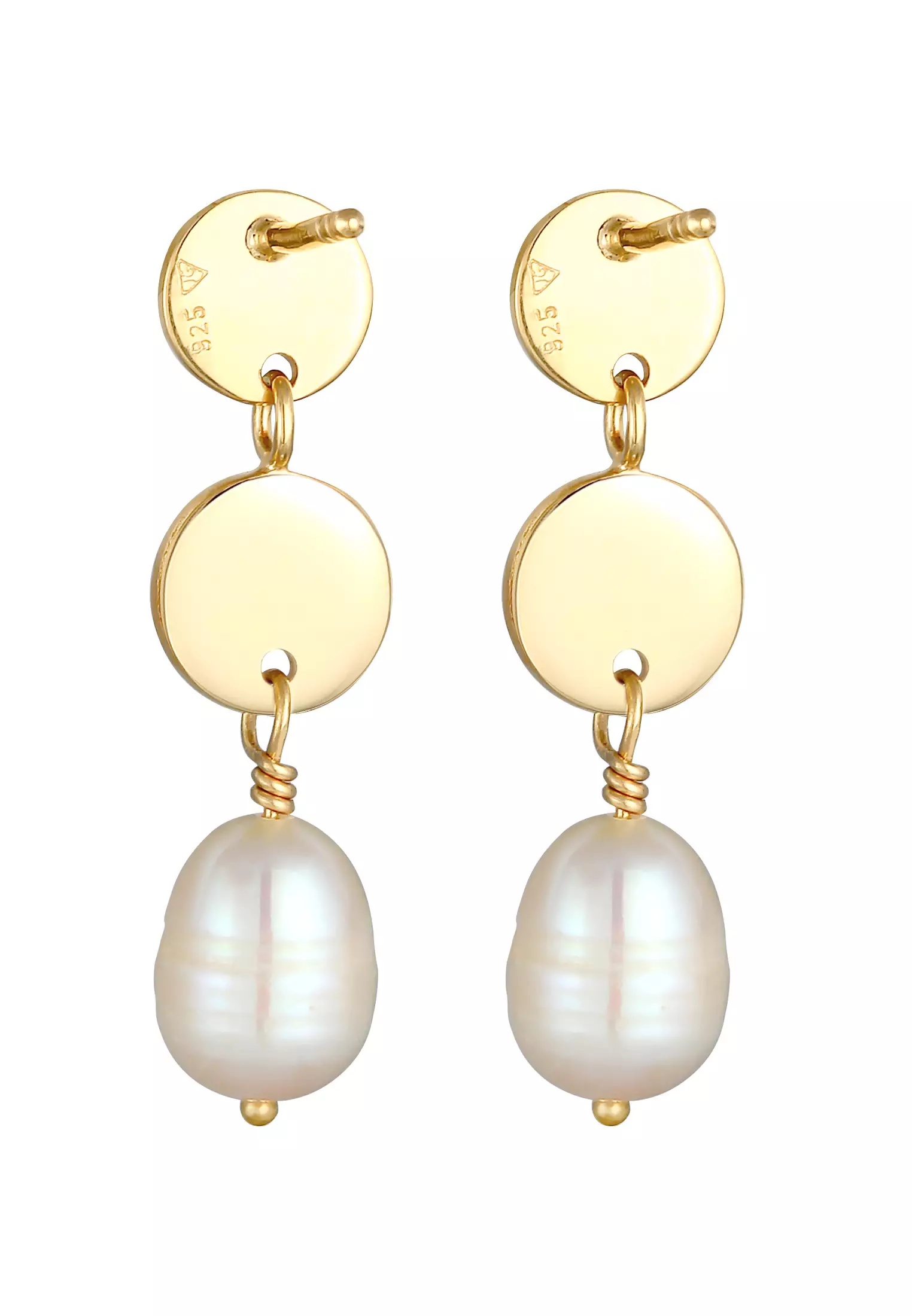 Earrings Drop Earrings Hammered Baroque Freshwater Pearls Gold Plated