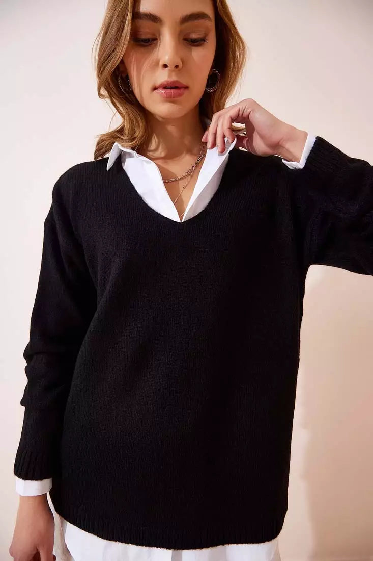 V-Neck Knitwear Sweater