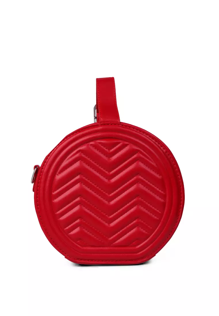 Red round crossbody on sale bag