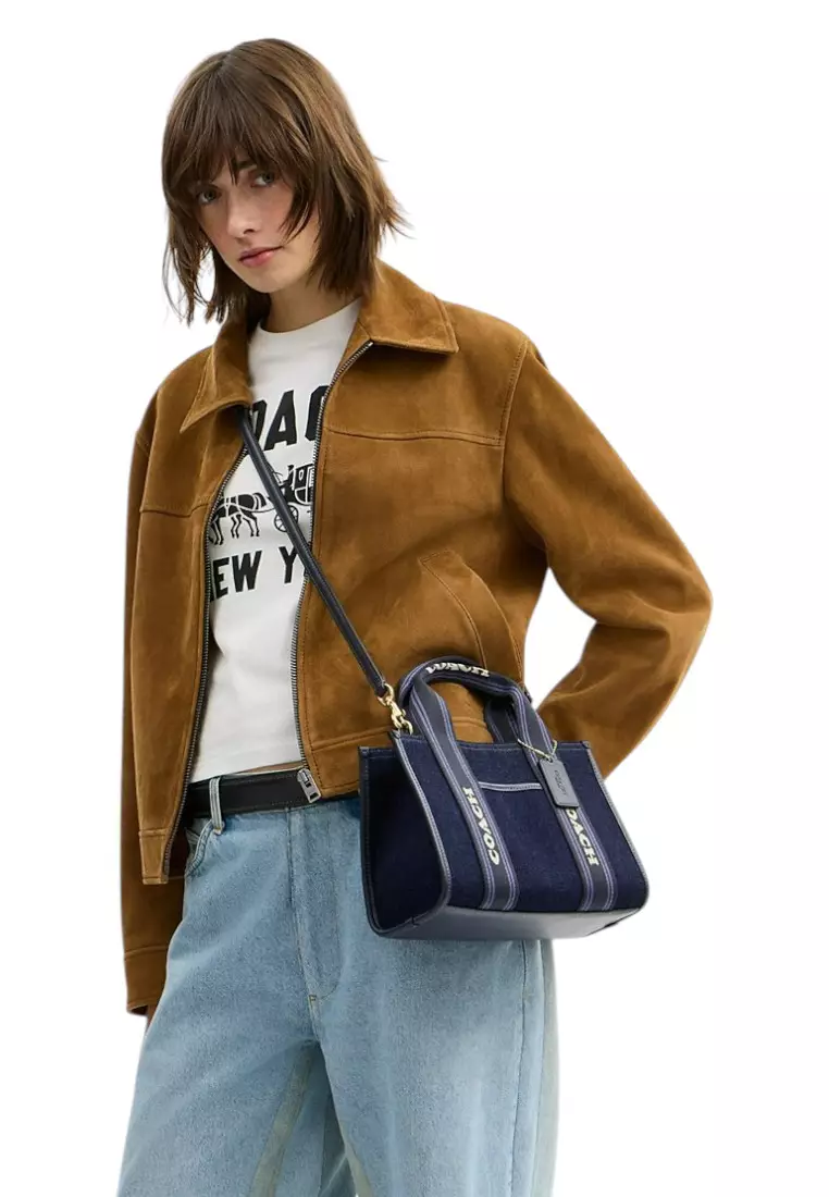 Smith Tote Bag 24 In Regenerative Cotton - Denim/Multi