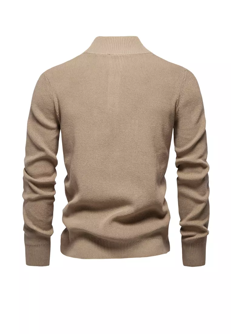 Henley Neck Knit Sweater AX-SW833