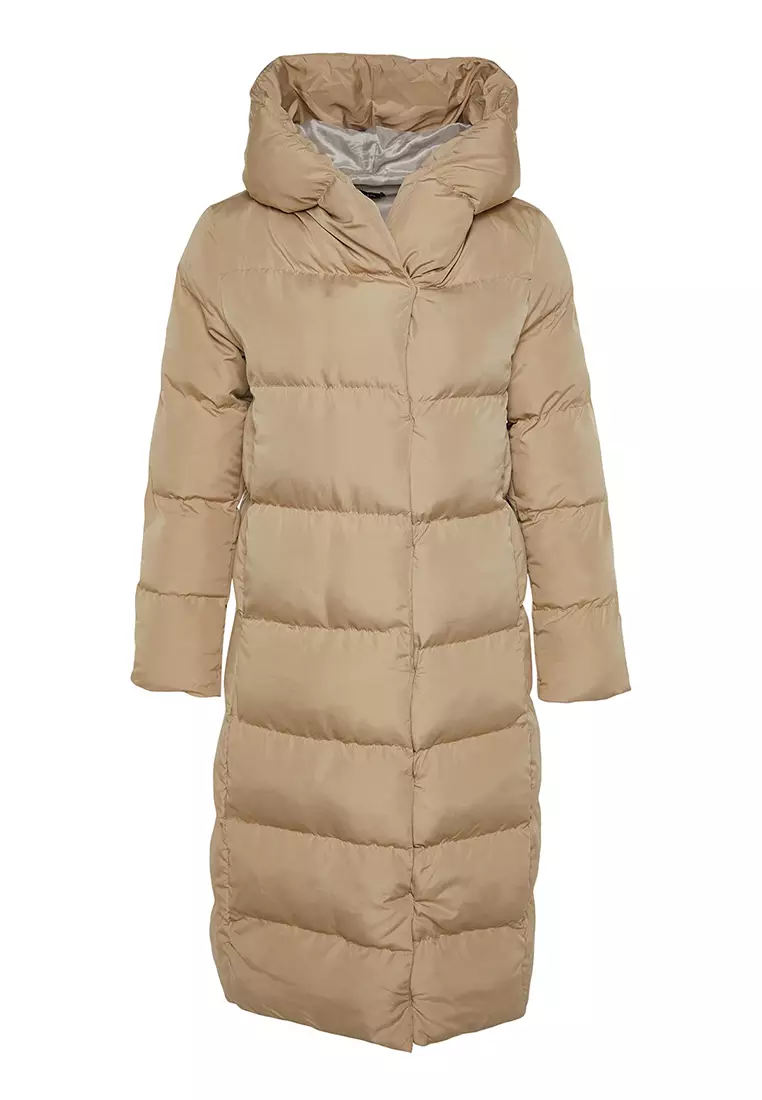 Mink Regular Side Snap Closure Water Repellent Long Quilted Puffer Coat TWOAW24MO00044