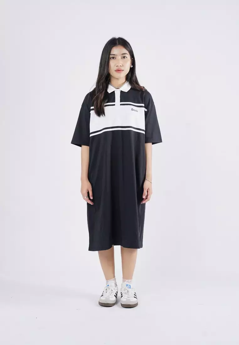 3Second Women's Midi Dress Short Sleeve A Line Collar Blair C030825