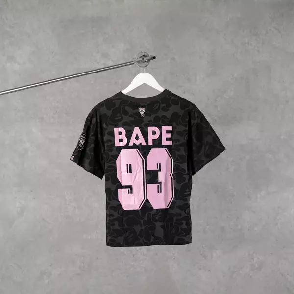 Kaos BAPE X INTER MIAMI CF CAMO DARK GREEN BLACK TSHIRT 100% ORIGINAL