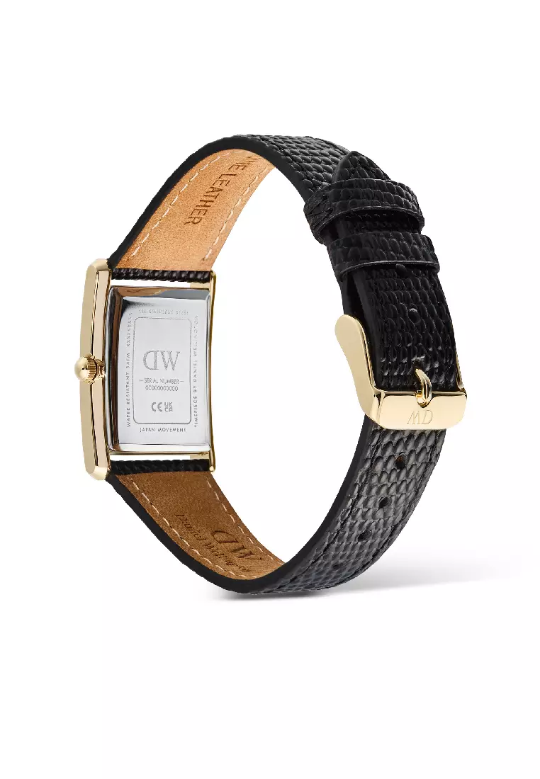 Bound 35x24mm Black Lizard White Guilloché Gold - Men Watch stainless steel Leather strap watch DW Official Authentic Original jam tanggan lelaki DW jam tangan