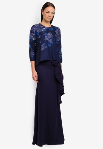 Dakota Kurung Modern from NH by NURITA HARITH in Navy