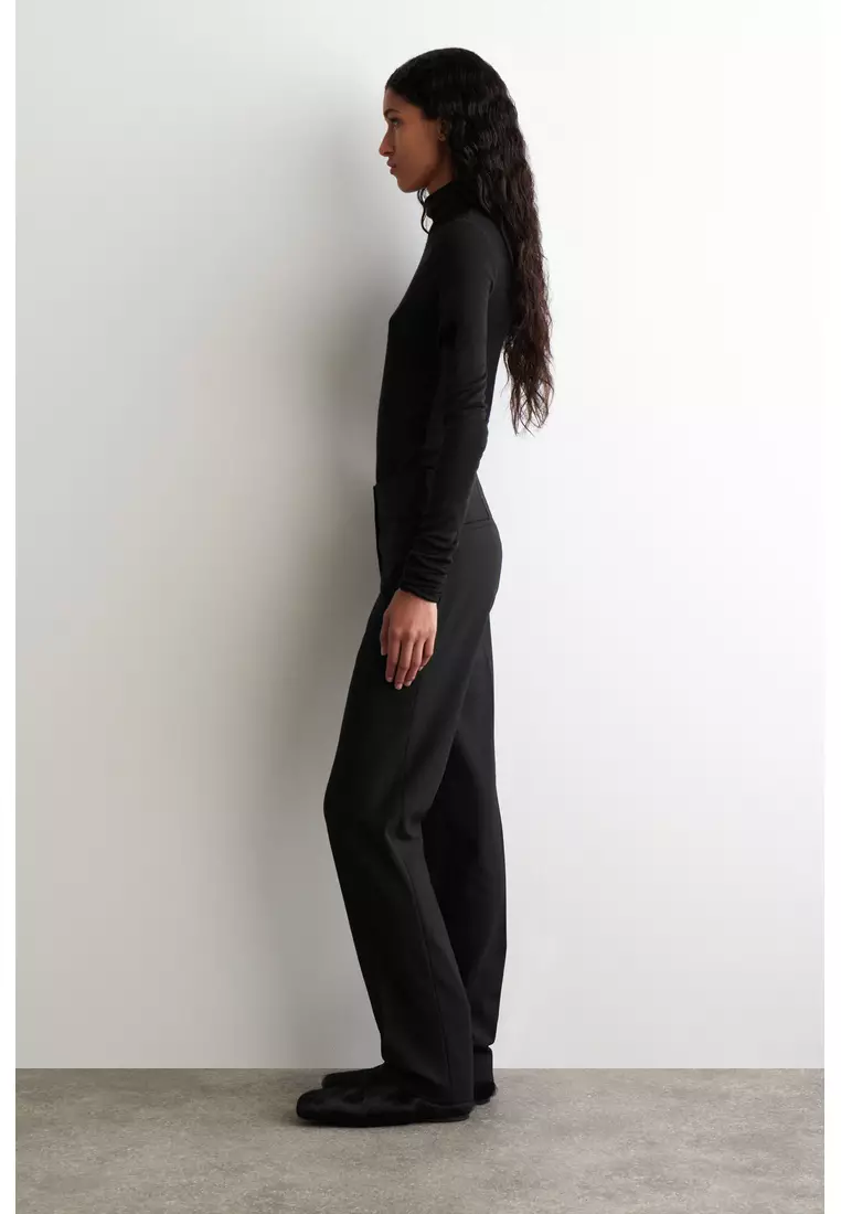 SLIM WOOL-BLEND TROUSERS