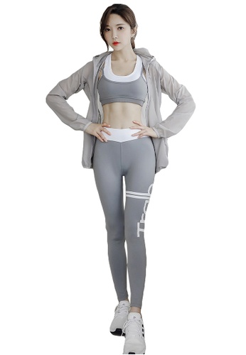 YG Fitness multi (4PCS)Sports Fitness Yoga Suit (Sports Bra+Pants+Short T+Jacket) C3062USB62E18BGS_1