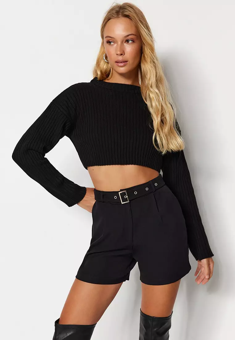 Woven Bermuda Shorts with Belt