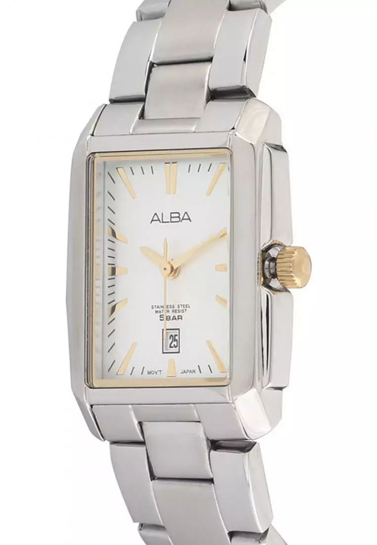 Jam Tangan Wanita Alba Original Garansi Resmi Strap Stainless Steel Silver AH7B03 AH7B03X1 Silver