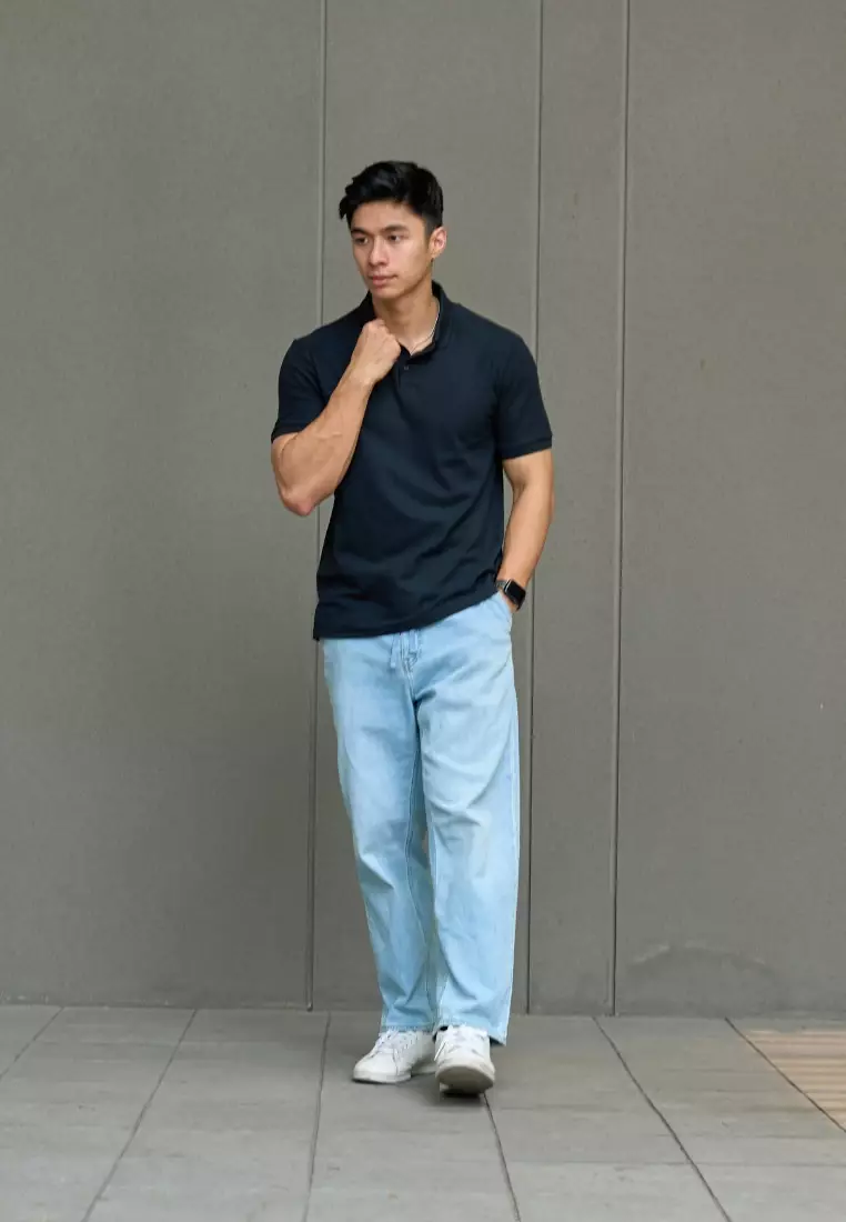 Kale Park Black/ Kaos Polo Pria Lengan Pendek Kerah / Polo Shirt Slim Fit