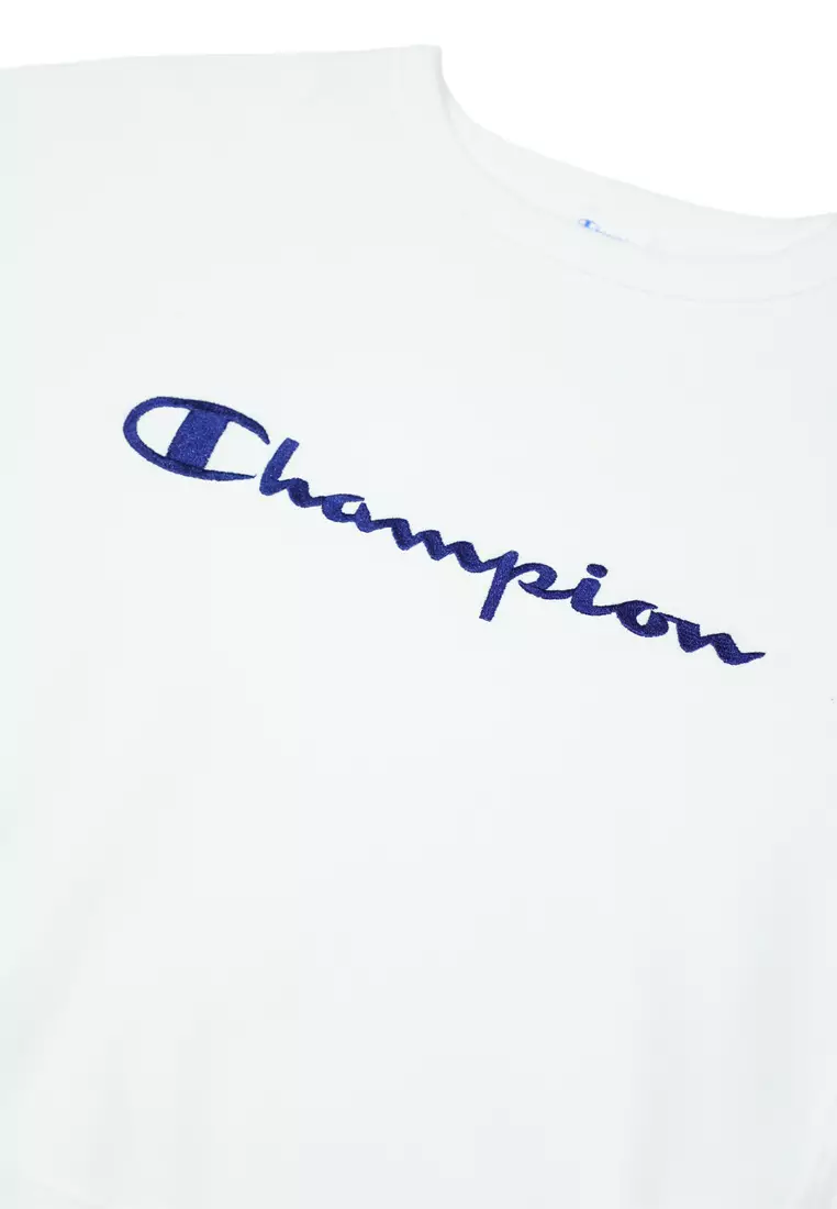 Champion small script best sale boxy crew sweatshir