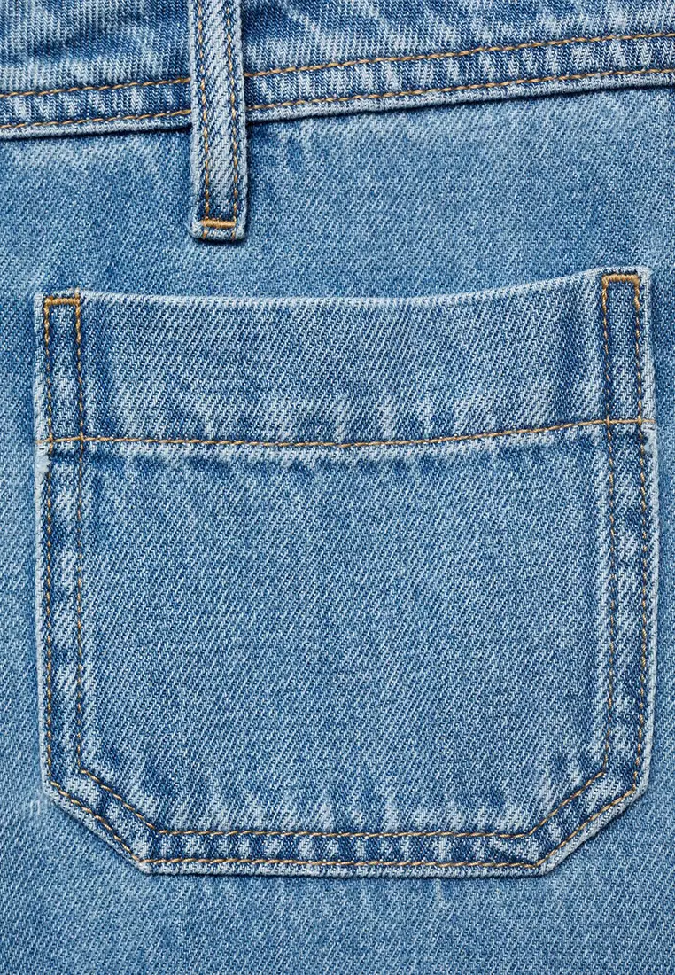 High-Rise Wide Leg Jeans With Pockets