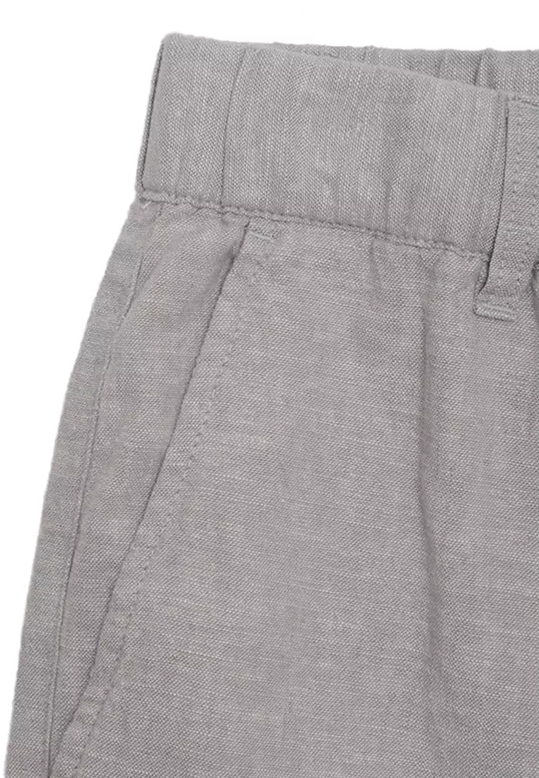Men's Linen Cotton Low Rise Slim Tapered Bermuda Shorts