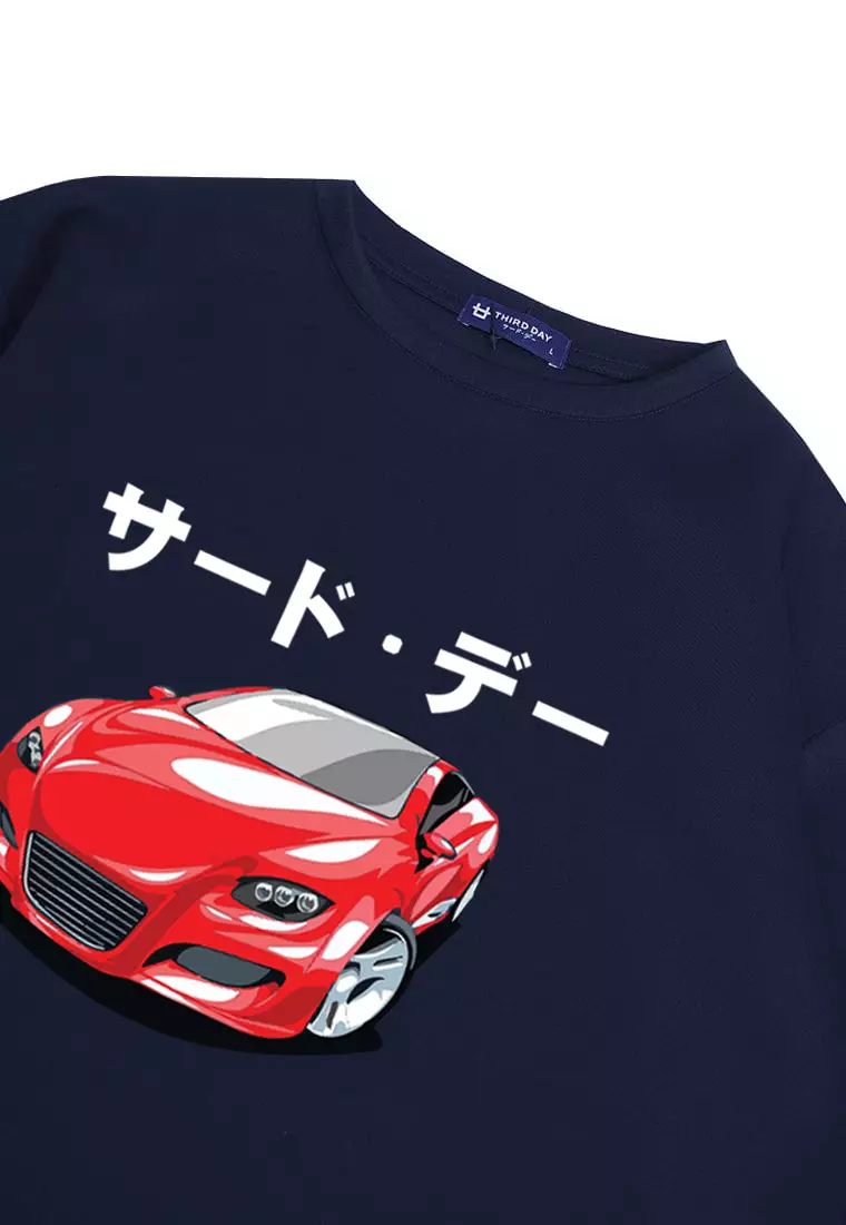 MTQ24 kaos oversize aesthetic mobil distro pria bahan tebal scuba red viper katakana navy