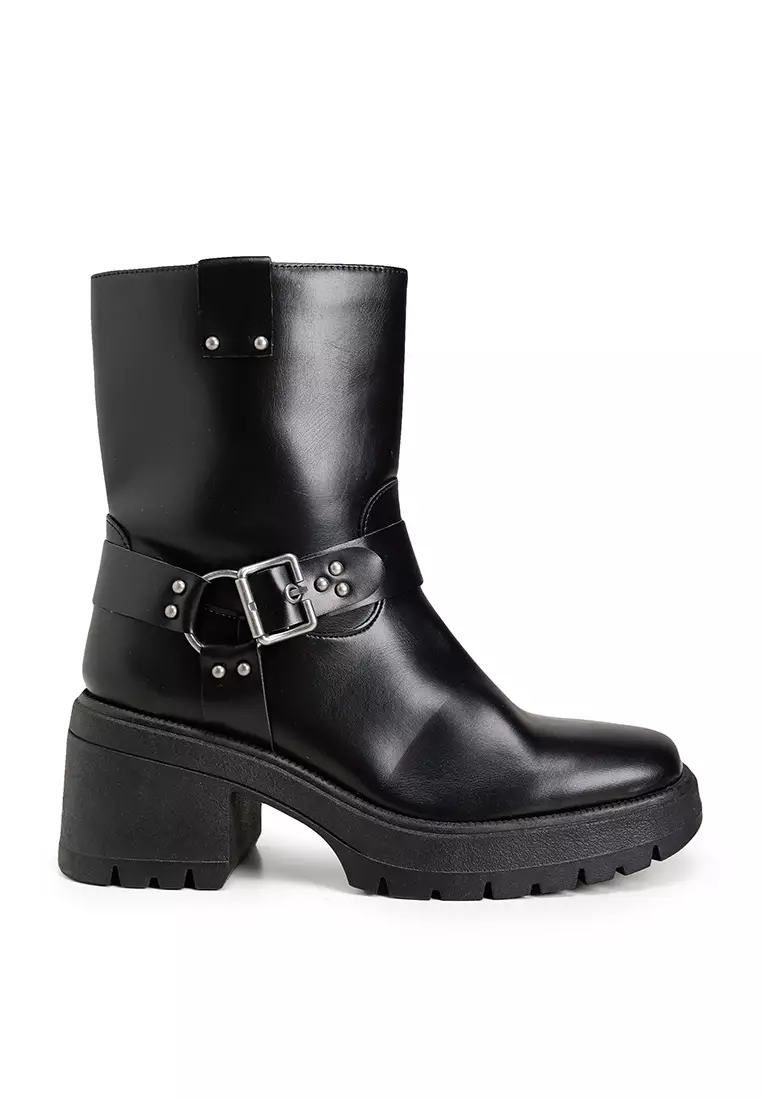 Bershka Biker Heel Boots 2025 | Buy Bershka Online | ZALORA