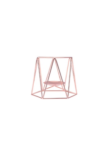 DILAS HOME Geometric Wire Candle Holder (Rose Gold) - Small 8089FHL33CA67DGS_1
