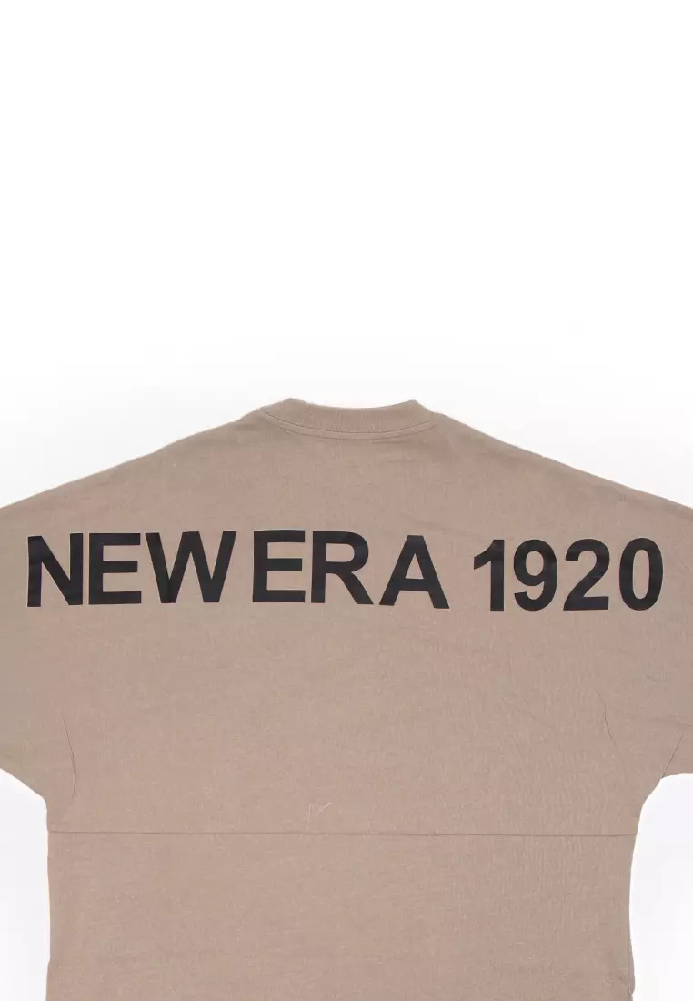 NE Wordmark 1920 Khaki Oversized Short Sleeve T-Shirt