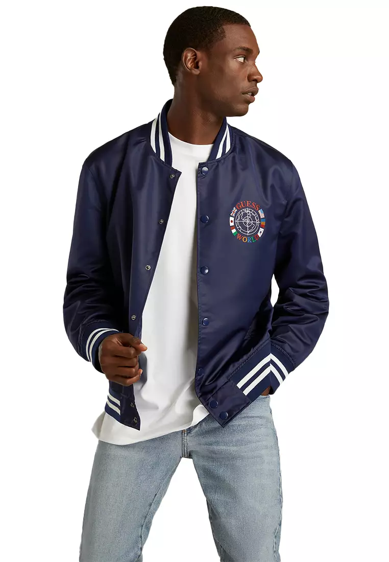 Guess blue bomber jacket 2025