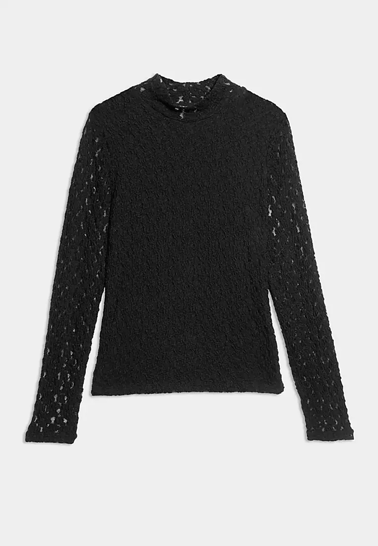 Cotton Blend Lace Top