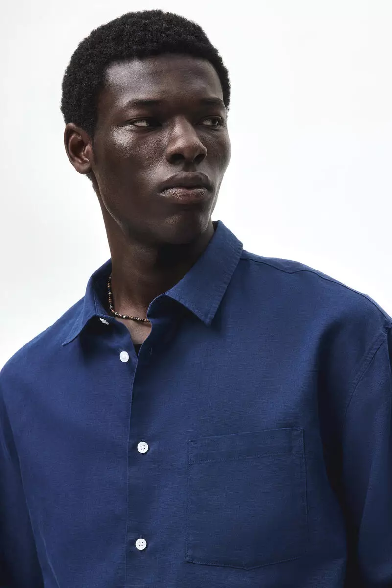 Relaxed Fit Linen-blend shirt