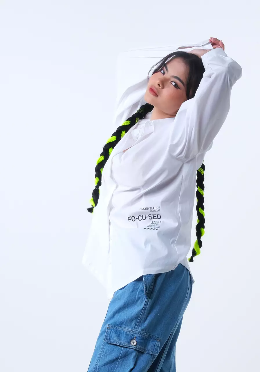 Kemeja Wanita Oversize Fara Offwhite