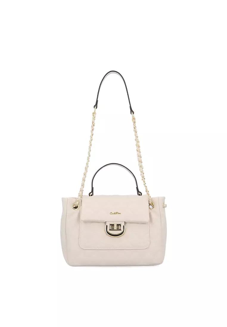 Buy Carlo Rino Aurelia Quilted Top Handle Bag - Beige 2026 Online ...
