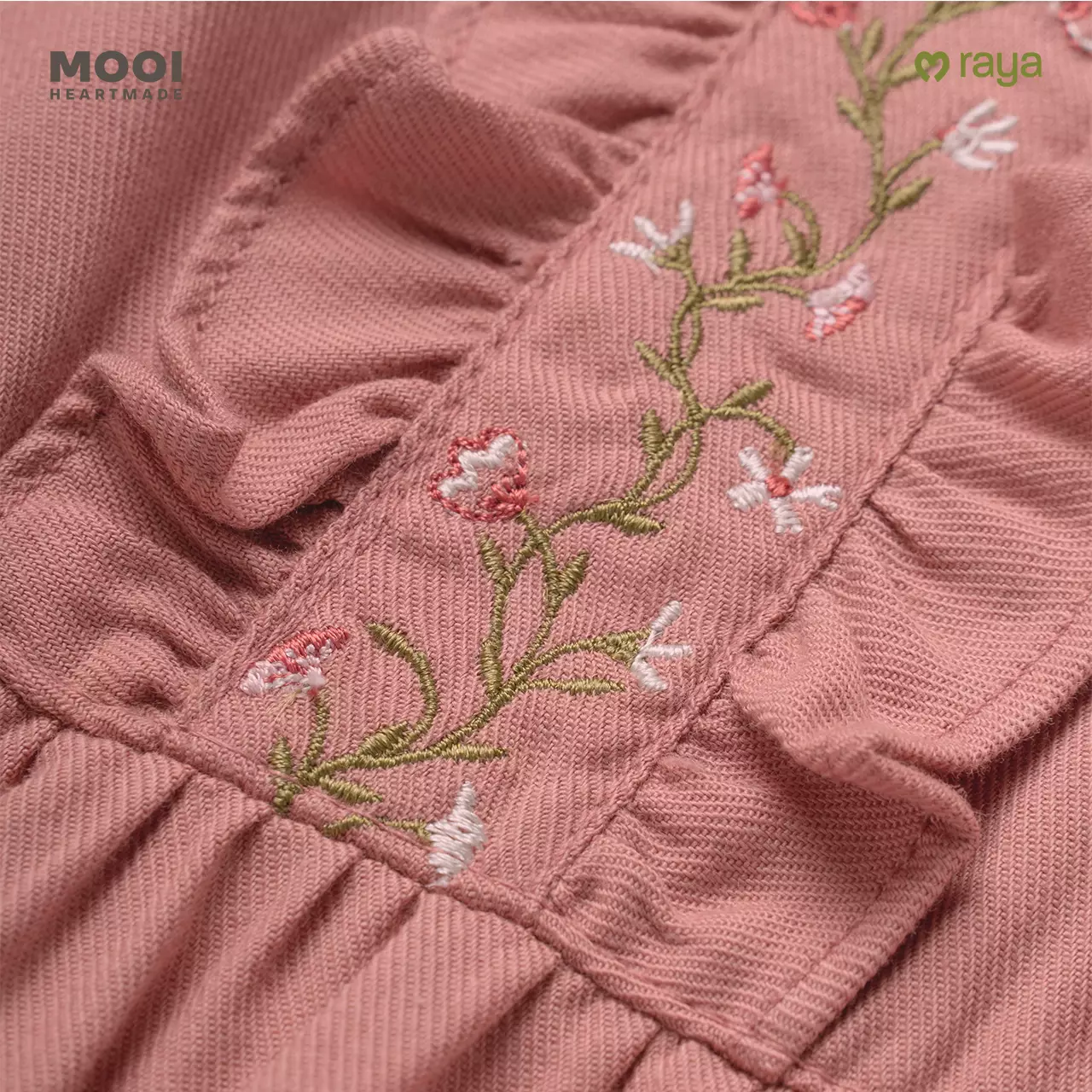 Mooi Dress Anak Gamis Anak Perempuan Raya Collection Larissa Dress - Red Ruby