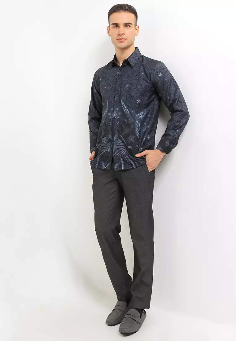 Lakeswara Kemeja Batik Exclusive Premium Pria Casual Modern Lengan Panjang